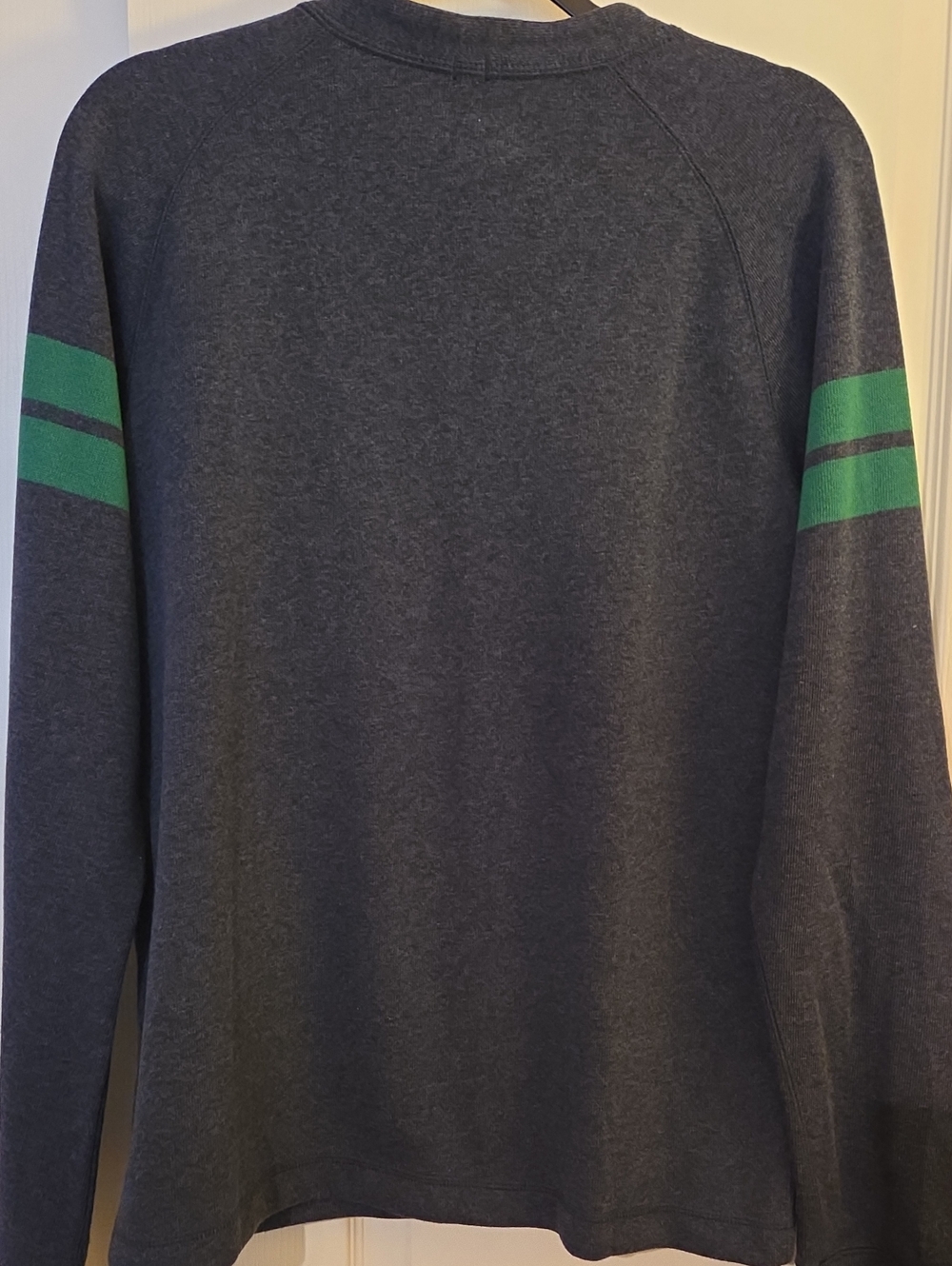 Nike Golf Charcoal Zip Cardigan with Green Sleeve Stripes - Picture 3 of 3